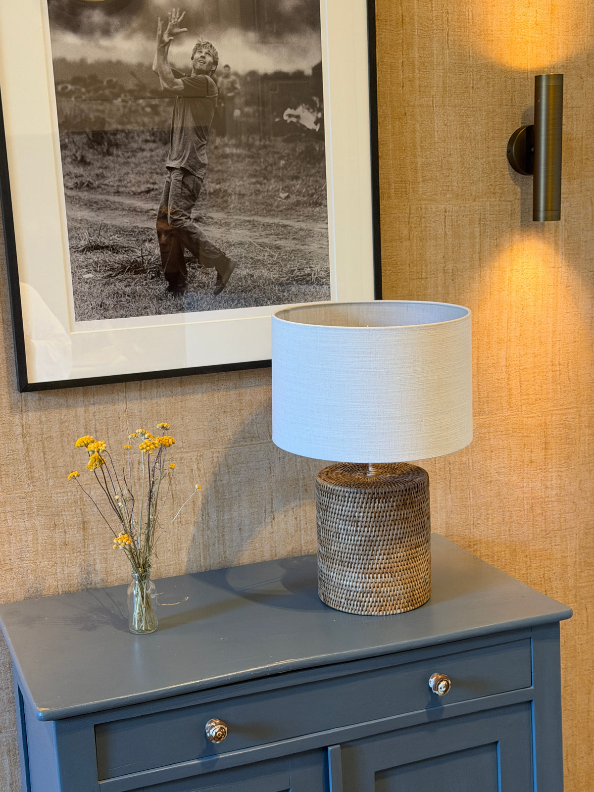 Oliver Table Lamp met Linnen Kap Medium